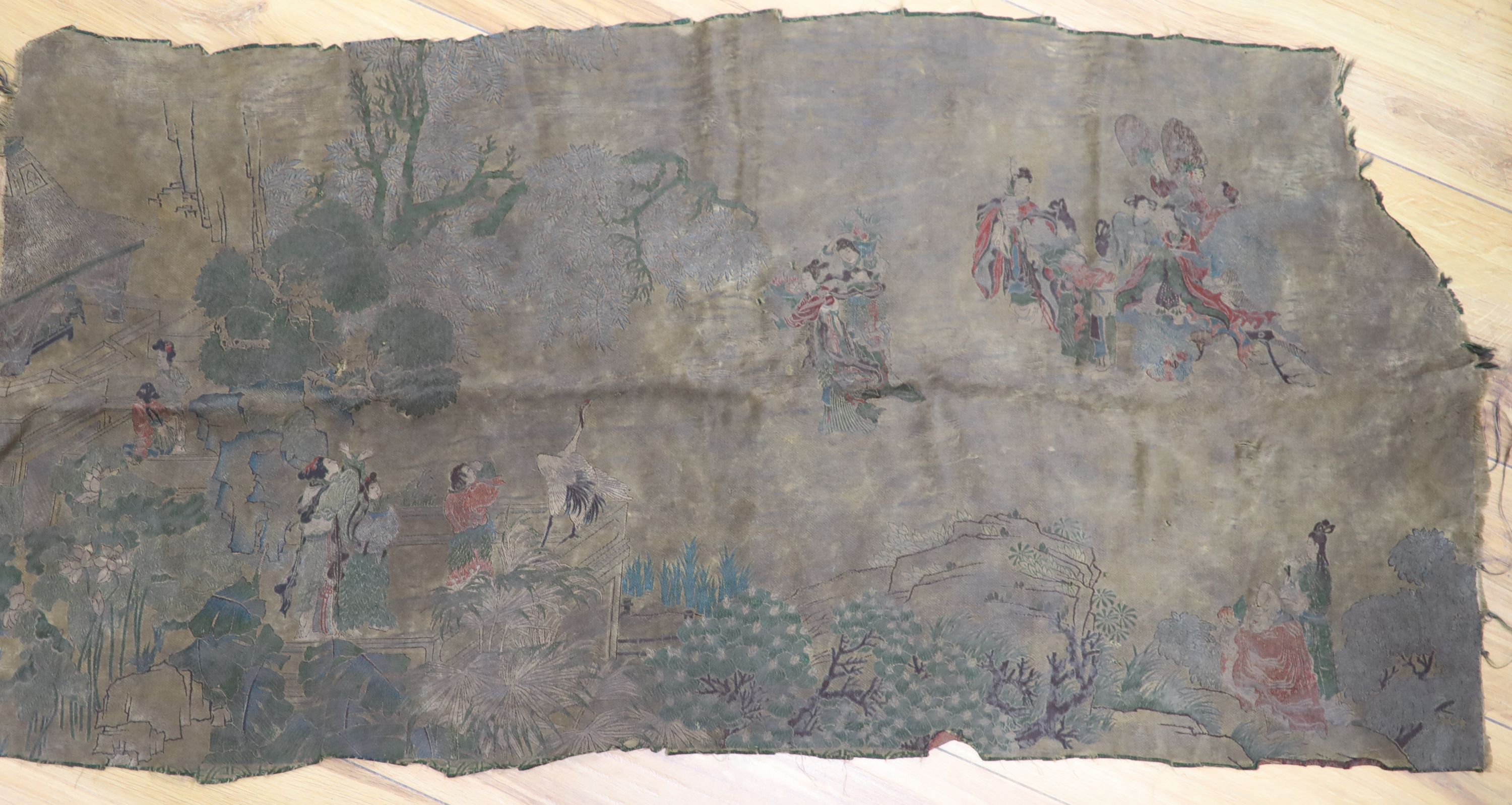 An early Chinese fine brocade panel